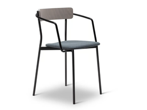 KAT METAL 304-M - Stackable steel chair with armrests _ Origins 1971